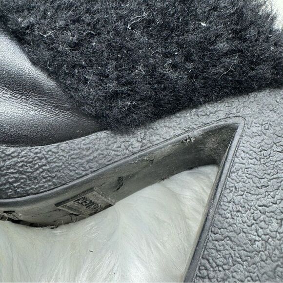 Hunter Leather Shearling Bruson Clogs 9 - Picture 6 of 11